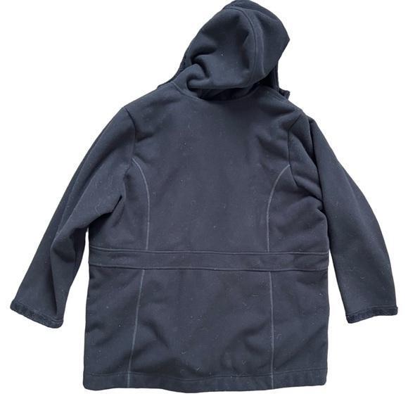 Lands' End Plus Size Black Warm Fuzzy Hooded Zip Up Jacket Women's size 2X - Picture 2 of 7